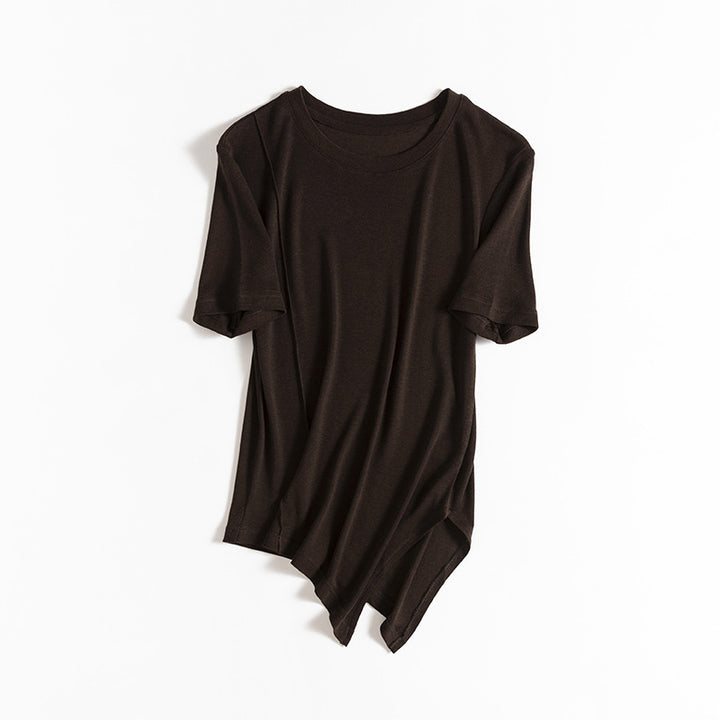 Femme Klassisk Rundhalset Basic T-Shirt Stilla