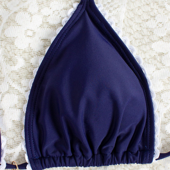 Dame Triangel-Bikini med elegant flæse og lukningsløse detaljer Skovae