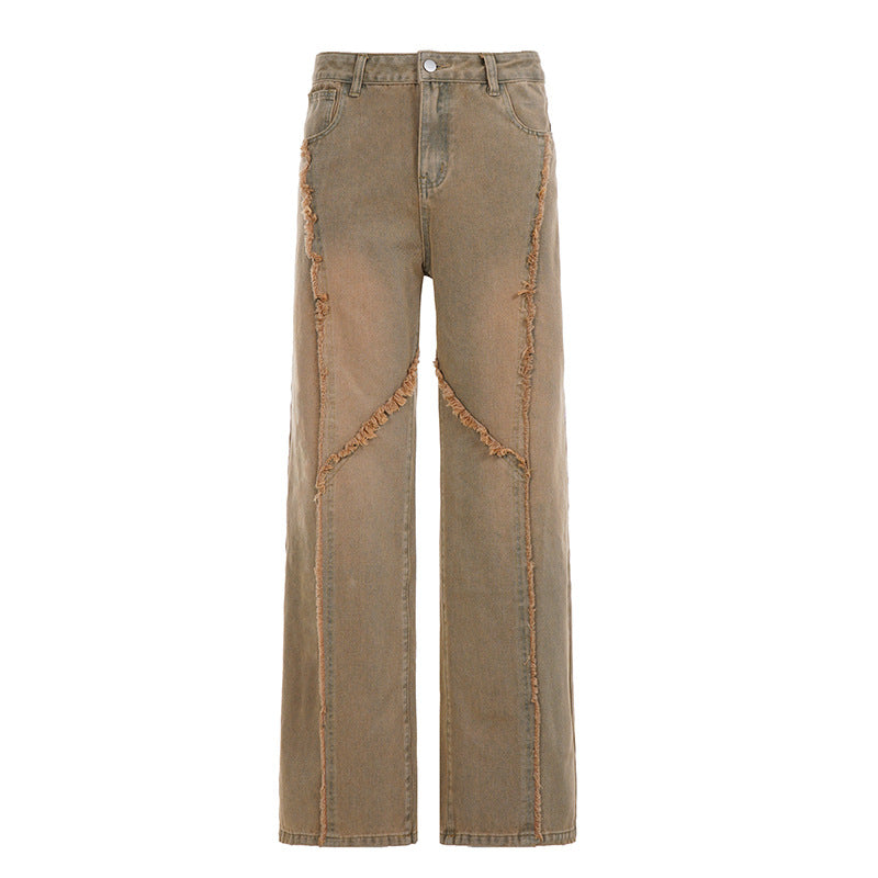 Dame baggy jeans med frynsede detaljer Skovae