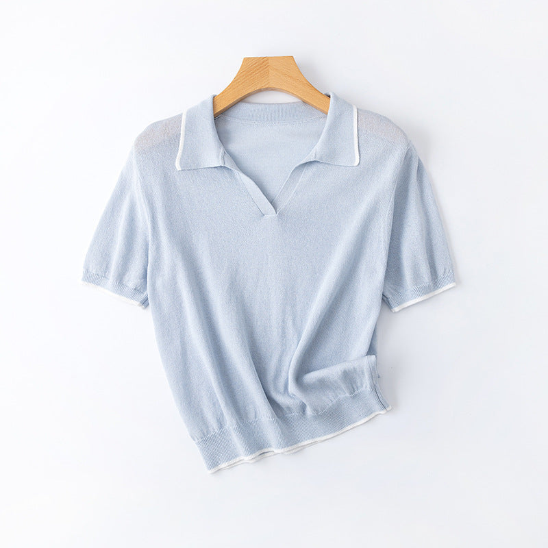 Dame Casual Polo Shirt med kontrastbesætning Stilla