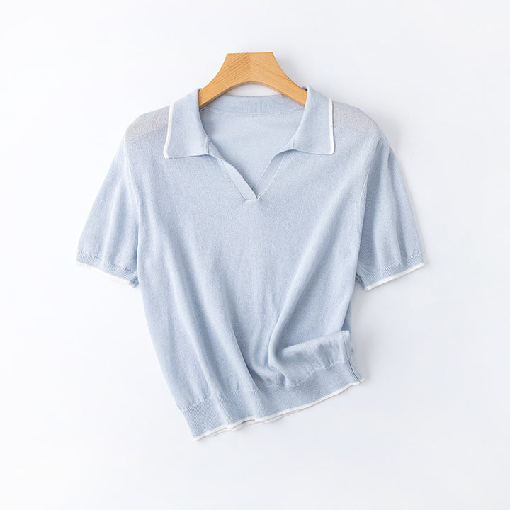 Dame Casual Polo Shirt med kontrastbesætning Stilla