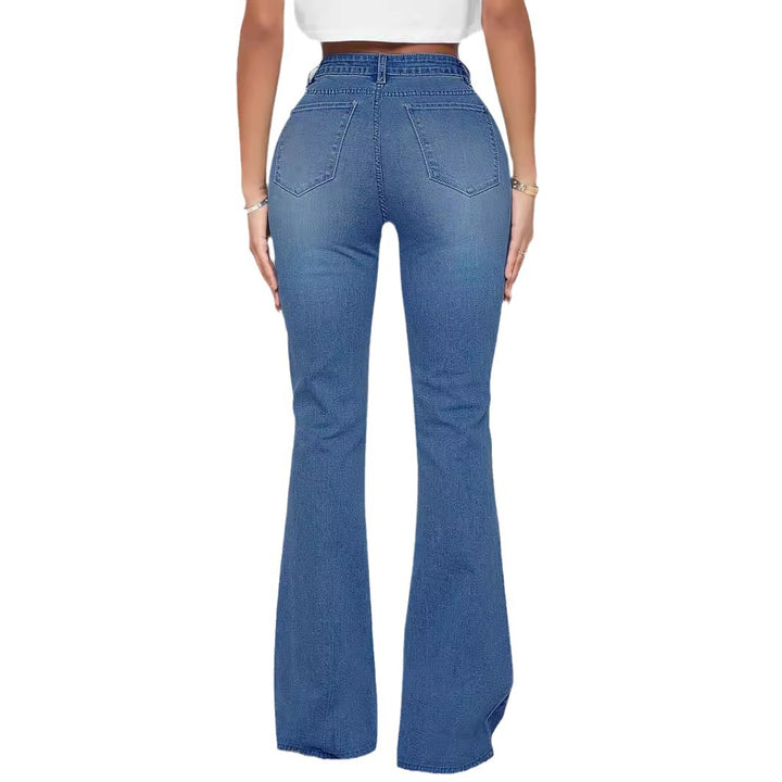 Dame Bootcut Jeans med perlebesatte dekorationer Stilla
