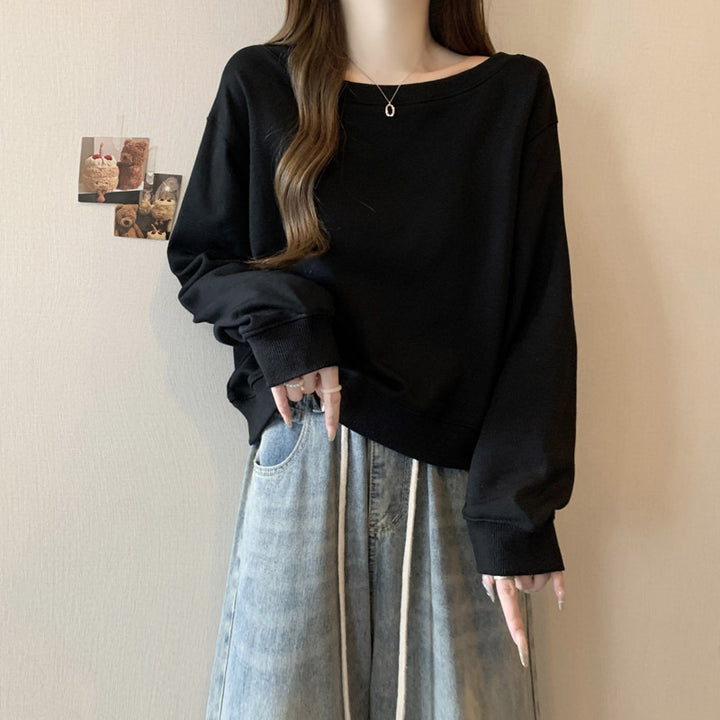 Dame Kortskåret Rundhals Sweatshirt Stilla