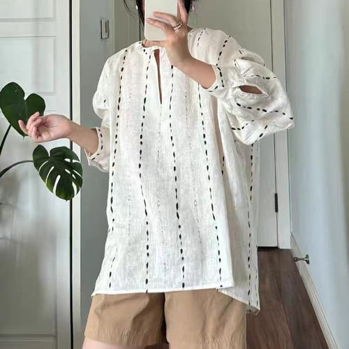 Femme Relaxed Fit Placket Detalje Skjorte Stilla