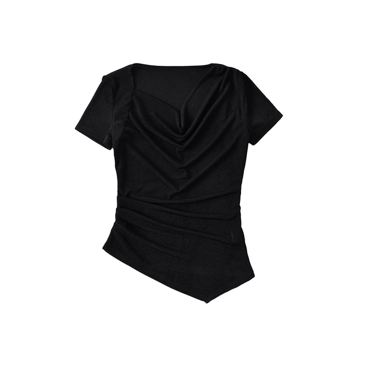 Dame elegant top med asymmetrisk snit og flot draperingsdetalje Stilla