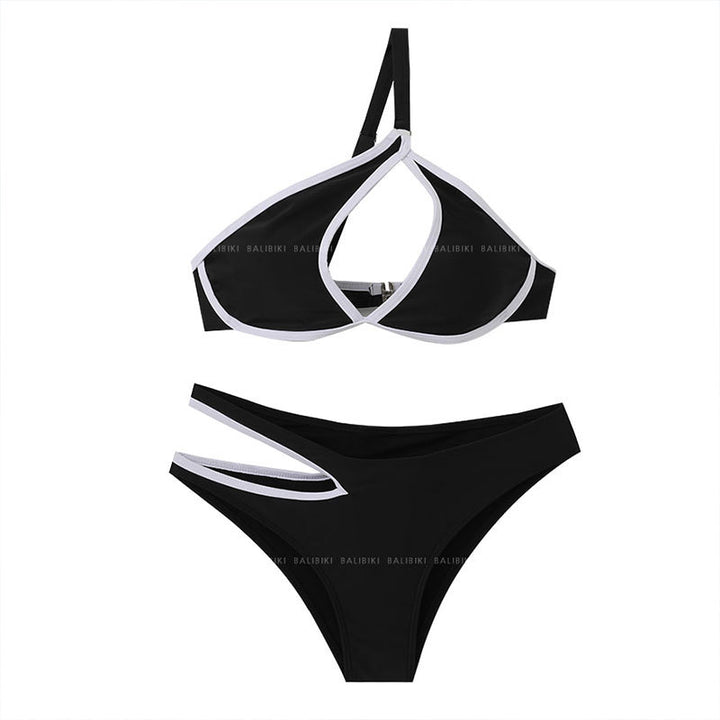Dame Triangel-Bikini med asymmetrisk Cut-Out og fashionabelt design Stilla
