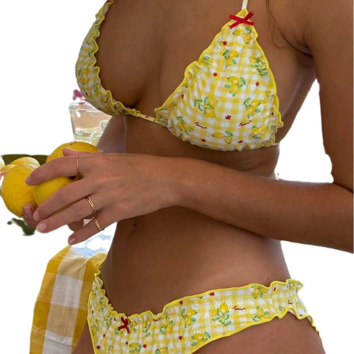 Dame Triangel-Bikini med legende snit og charmerende detaljer Stilla