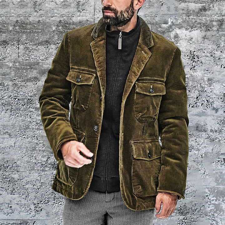 Herren moderigtig fløjlsjakke med påsyede lommer og robust design Stilla
