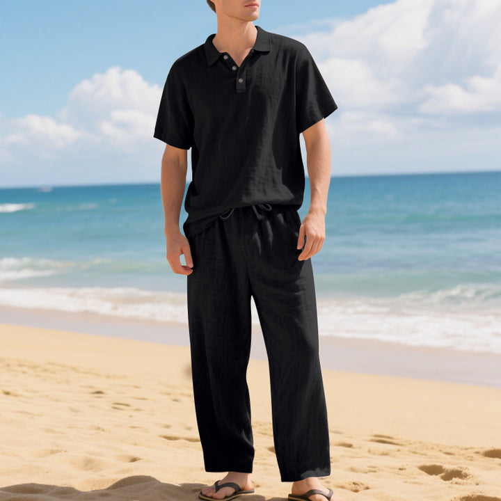 Herrer afslappet strand-outfit i afslappet stil med elastisk linning Stilla
