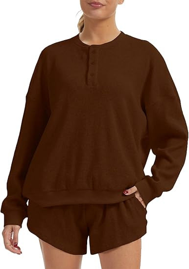 Kvinders afslappede oversized sweater og shorts sæt Stilla