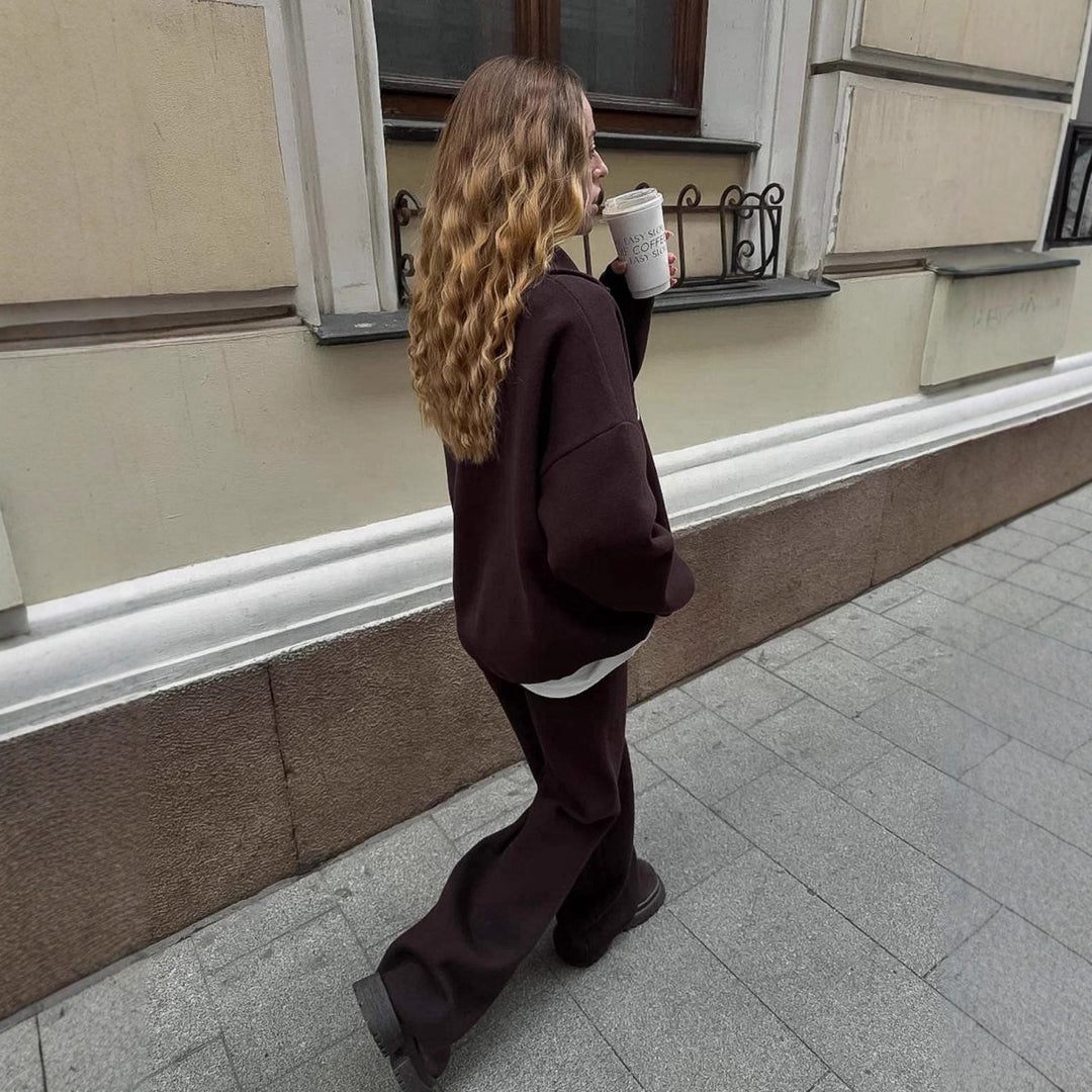 Kvinders hyggelige hoodie og afslappet bukser sæt Stilla