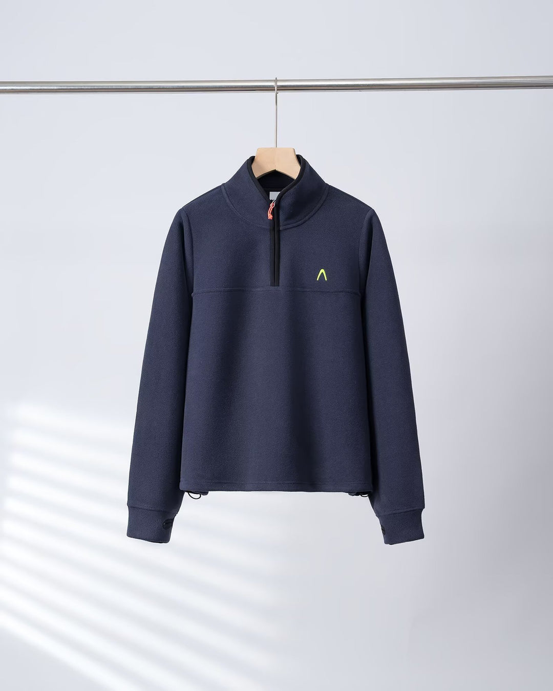 Kvinders fleece pullover med halv lynlås og elastiske manchetter Stilla