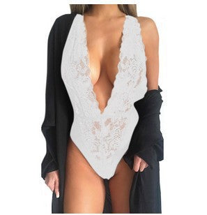 Dame spidserbodystocking med dyb udskæring Stilla