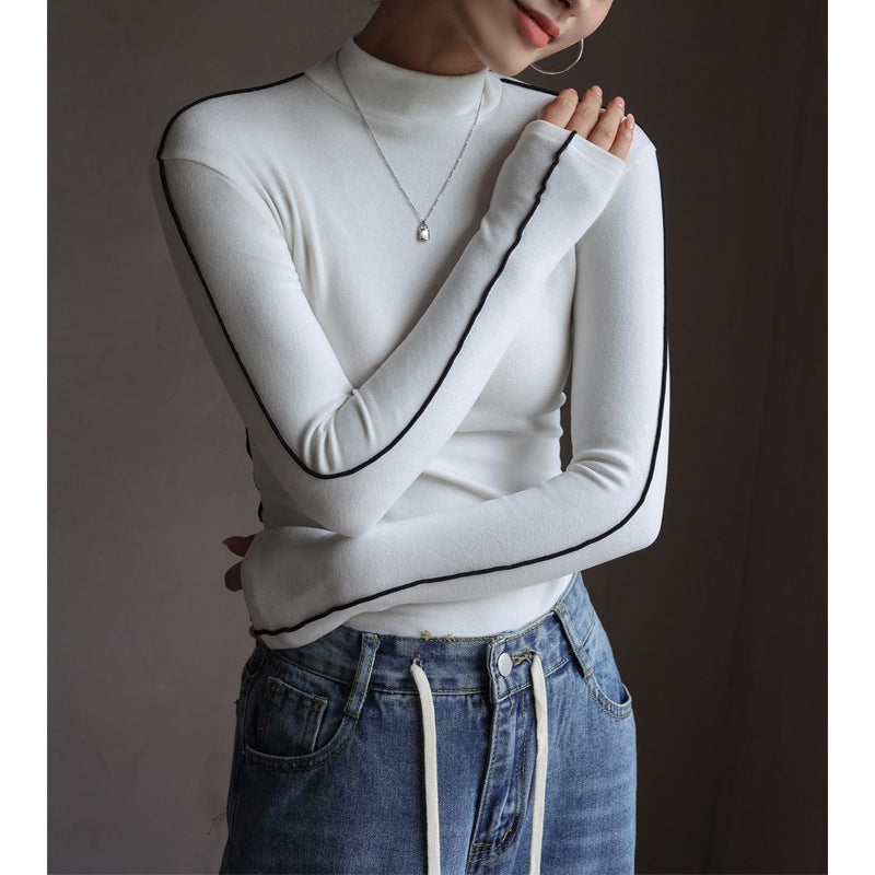 Dame Kvalitets Rullekraveoverdel med stilfuld Stripe Accent Stilla