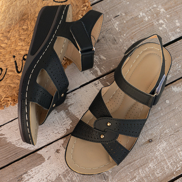 Dame Wedge-sandaler med åndbart overmateriale og justerbar rem Stilla