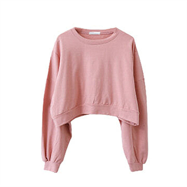 Dame cropped sweater med ballonærmer Stilla