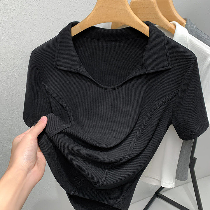 Dame Polo-Shirt med struktureret design og moderne krave Stilla