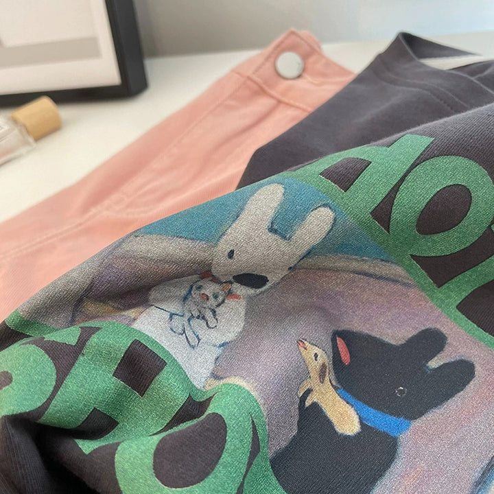 Dame T-shirt med unik grafiktryk og blød bomulds kvalitet Stilla