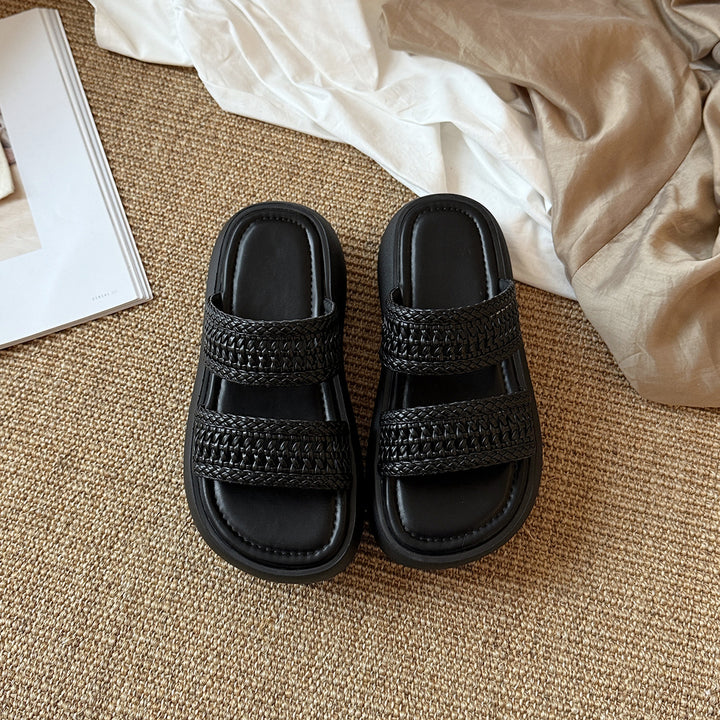 Dame Woven Strap Slide Sandaler Stilla