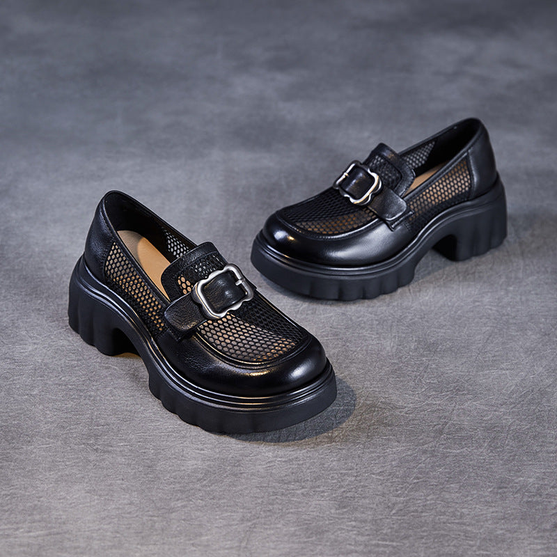 Damer Chunky Platform Slippers med Mesh-design og dekorativ spænde Stilla