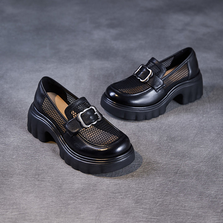 Damer Chunky Platform Slippers med Mesh-design og dekorativ spænde Stilla