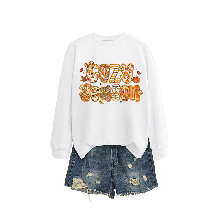 Kvinders sweatshirt med kreativt efterårsdesign og afslappet pasform Stilla