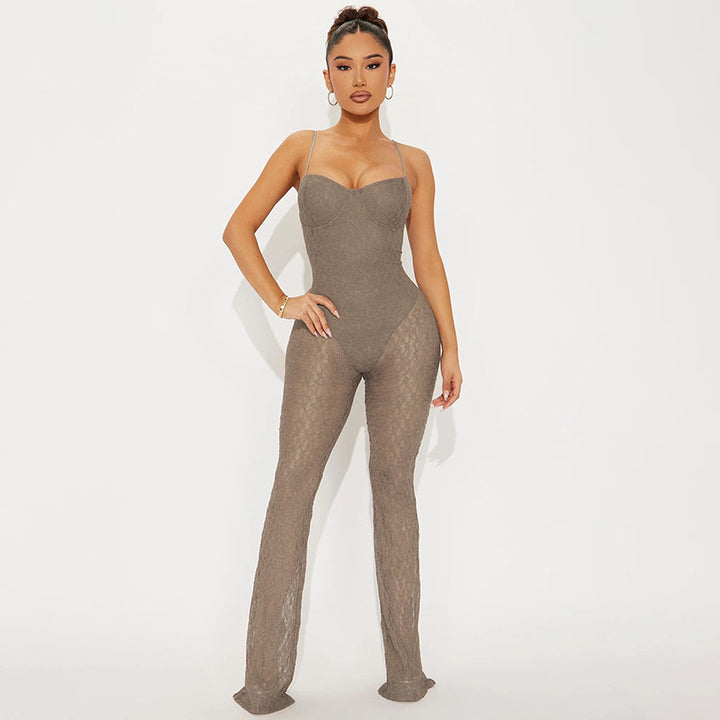 Dame Elegant Jumpsuit med raffinerede spids-detaljer Stilla