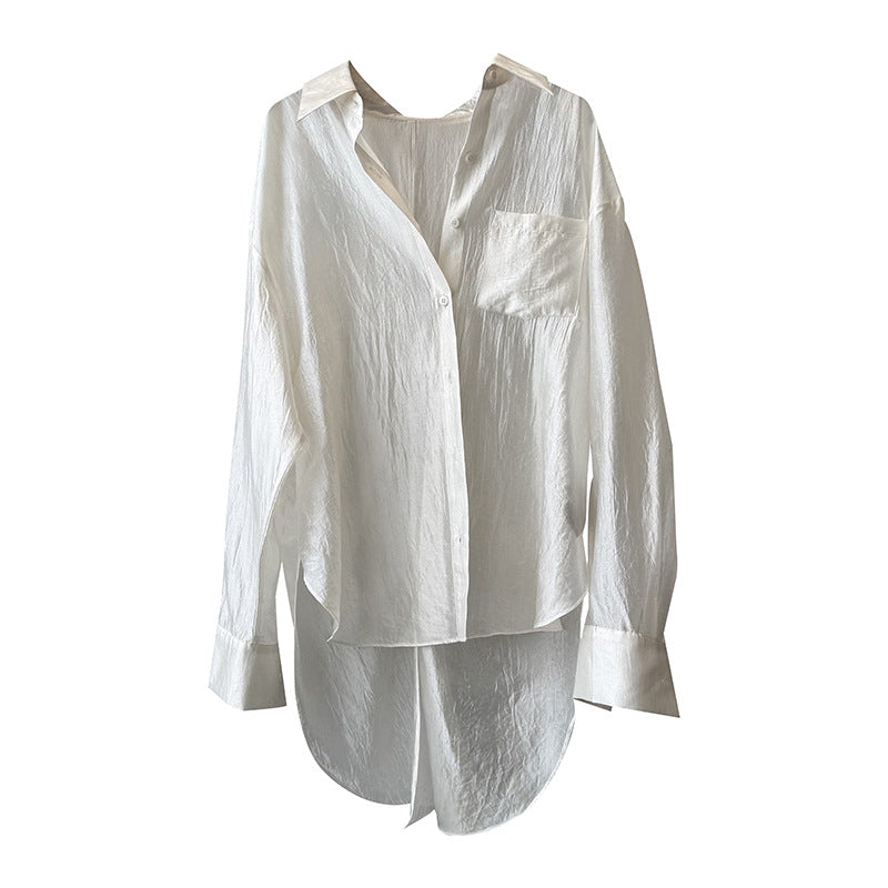 Dame afslappet silke blouse med skjult lukning Stilla