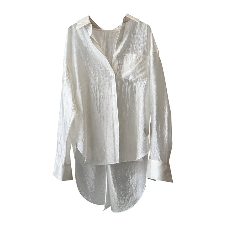 Dame afslappet silke blouse med skjult lukning Stilla