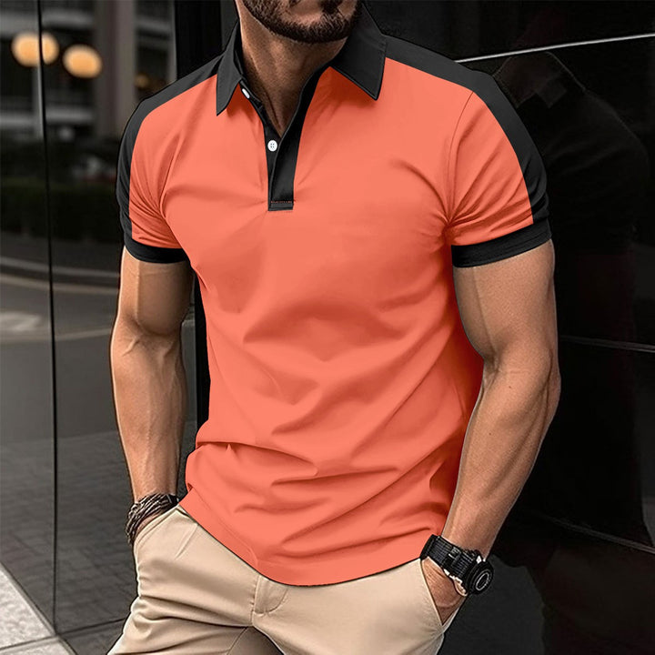 Herrer Kortærmet Poloshirt med moderne snit og kontrasterende ærmer Stilla