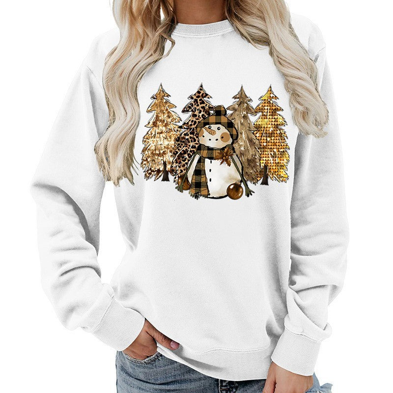 Kvinders sweatshirt med kreativ snemand design og blød foring Stilla