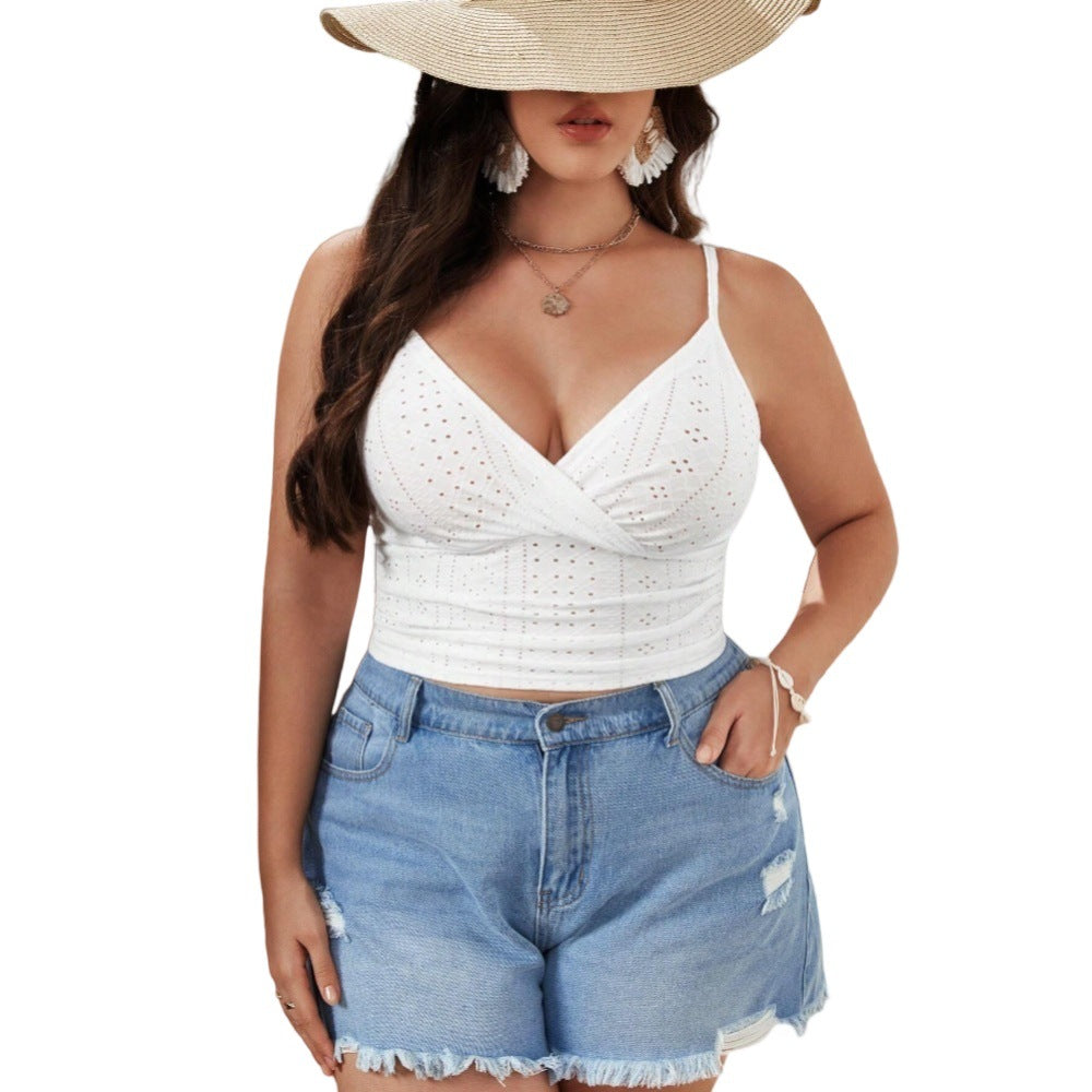 Dame Broderet Crop-Top Skovae