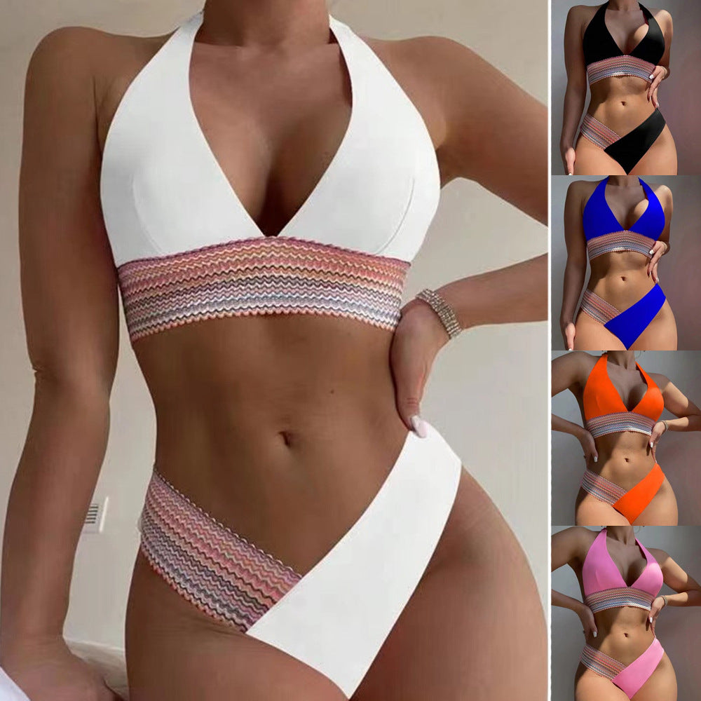 Dame bikini-sæt med flettet detalje og klassisk snit Stilla