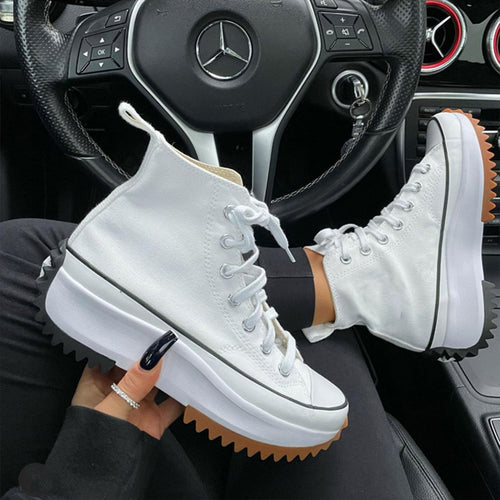 Dame Sporty High-Top Sneakers lavet af åndbart canvas-materiale Stilla