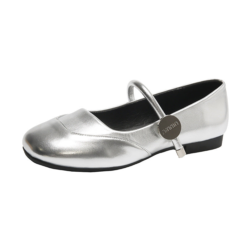 Dame Elegant Mary Jane Ballerinaer med Charmerende Rem Detalje Stilla