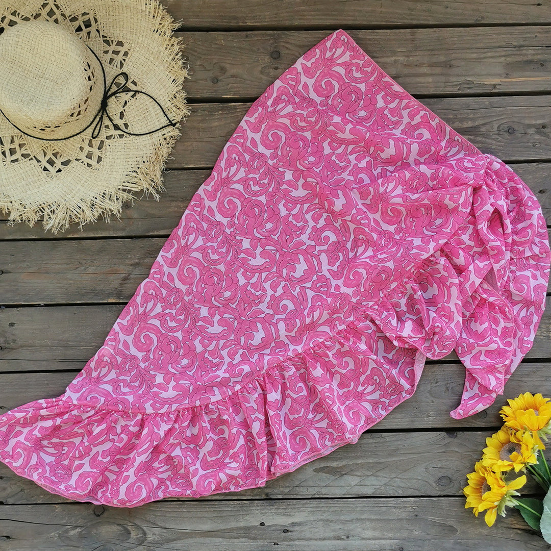 Dame bikini-sæt med voluminøst cropped-top og blomstret mønster Stilla