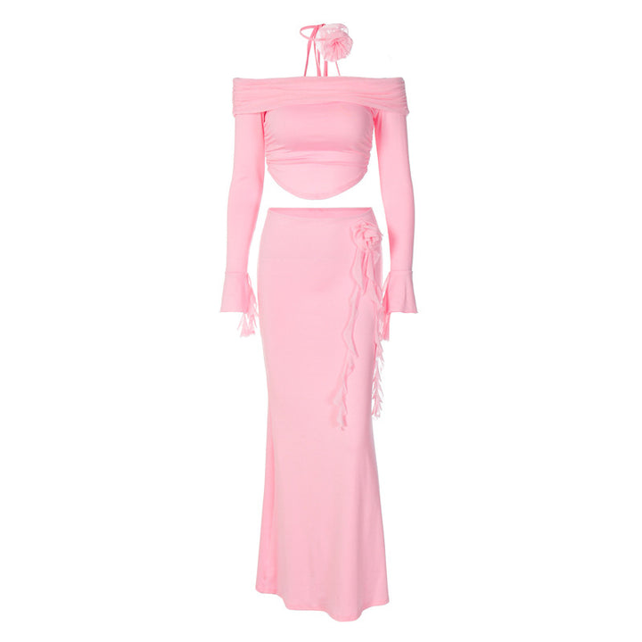 Dame Elegant Cut-Out Aftenkjole med off-shoulder Design Stilla