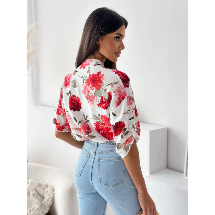 Dame blomster mønster oversized knap-top Stilla