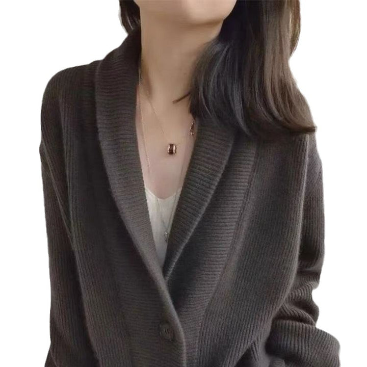 Femme Chunky Strik Knap-Op Cardigan Stilla