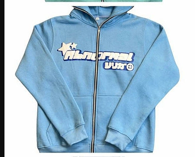 Herrer fritids zip-hoodie med grafiktryk Stilla