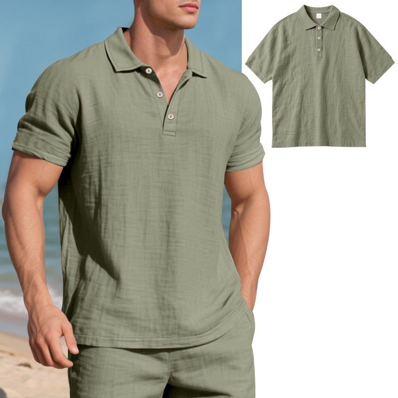 Herrer afslappet Polo-shirt med struktureret design Stilla