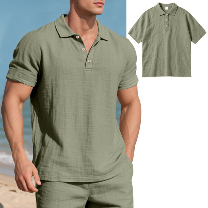 Herrer afslappet Polo-shirt med struktureret design Stilla