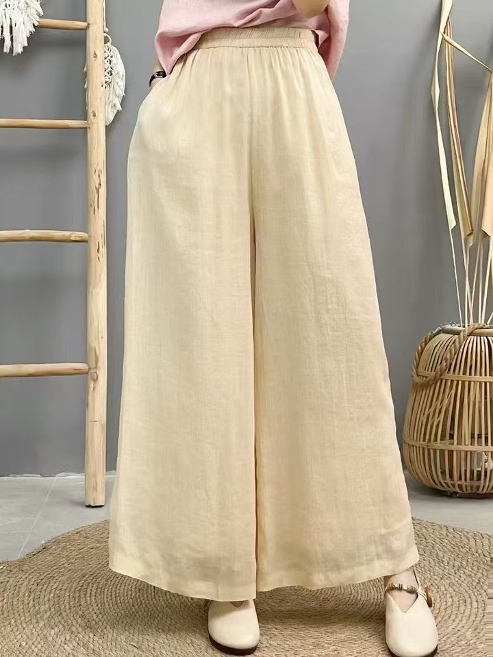 Dame Flydende Brede Linned Culottes Stilla