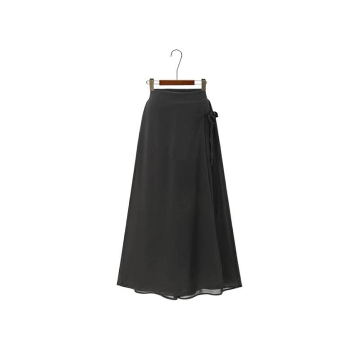 Damer Længere Wrap Skirt i flydende Chiffon Skovae