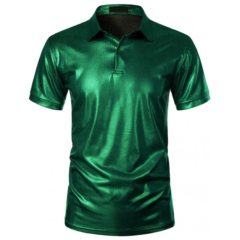 Herrer Moderne Glinsende Atletisk Polo Shirt Stilla