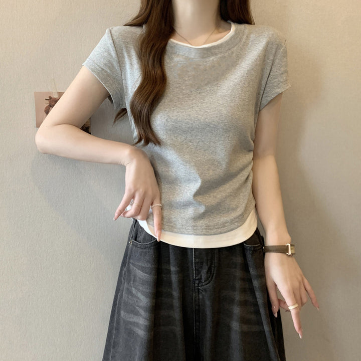 Femme Casual Lagdelte Look T-Shirt Stilla