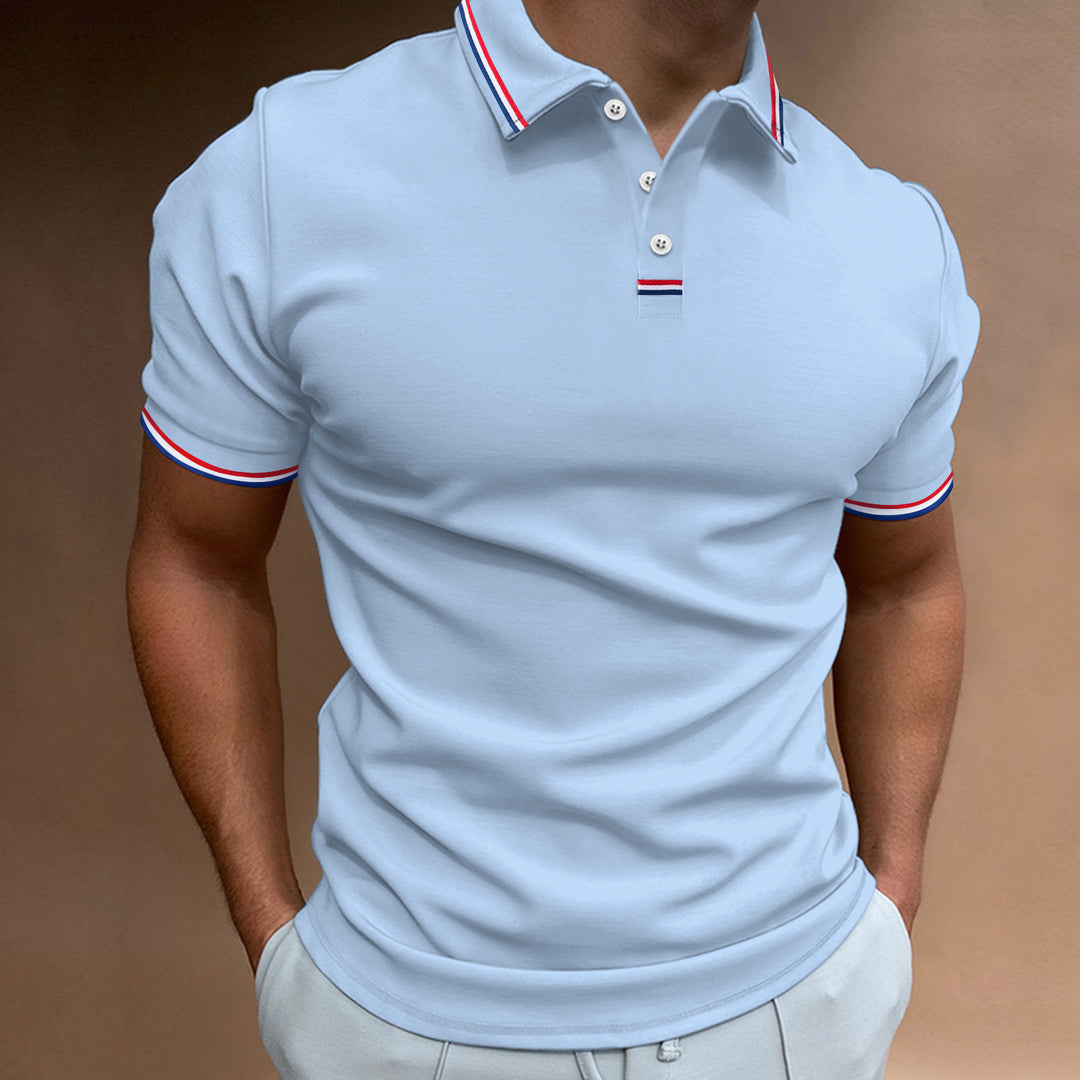 Herrer polo shirt med moderne kontrastdetaljer og åndbart stof Stilla