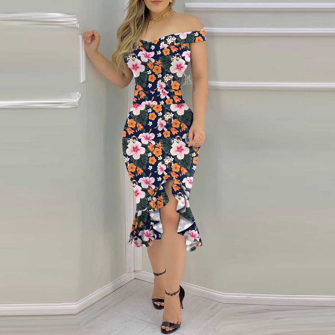 Dame Elegant Maxikjole med Off-Shoulder og dekorativ Volant Stilla