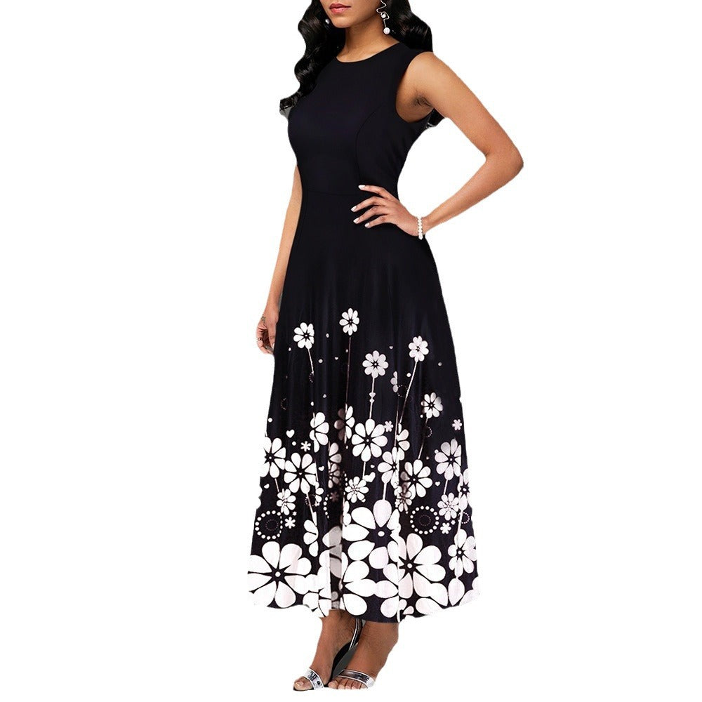 Dame Elegant Maxikjole med blomsteraccentuer og praktiske lommer Stilla