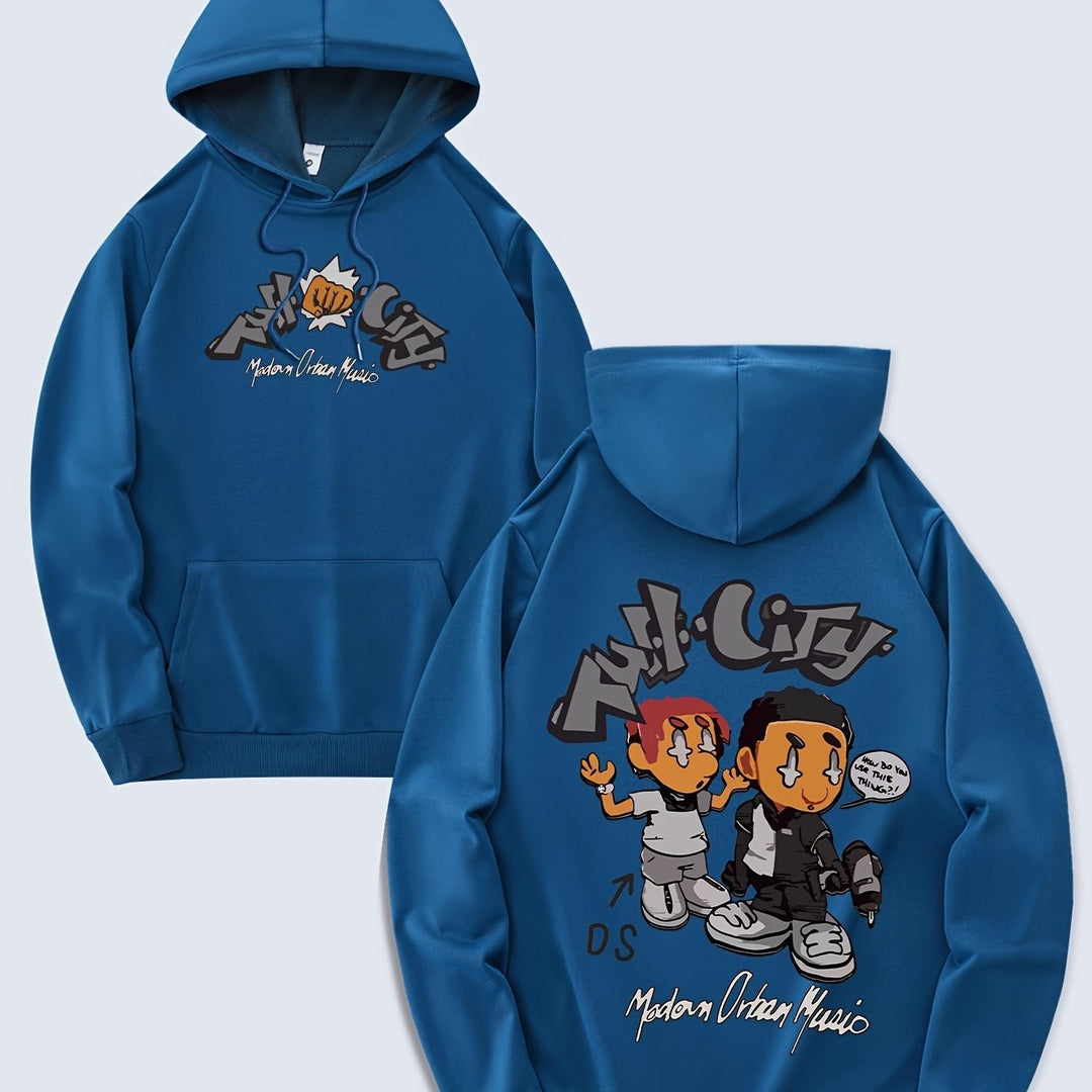 Kvinders hoodie med originalt tegneseriedesign og kunstnerisk tryk Skovae
